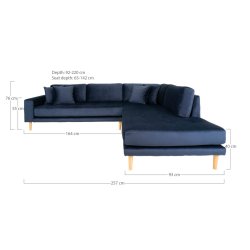 Lido Hjrnesofa ben Ende - Velour