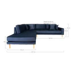 Lido Hjrnesofa ben Ende - Velour