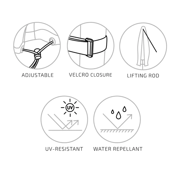 Parasol overtrk 225cm