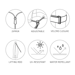 Parasol overtrk 270cm